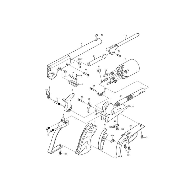 Armi San Marco 1847 Walker Explosionszeichnung