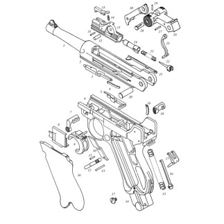 Pistol 08 exploded view