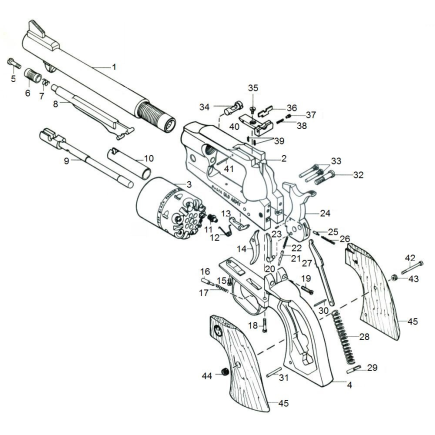 Ruger Old Army Explosionszeichnung