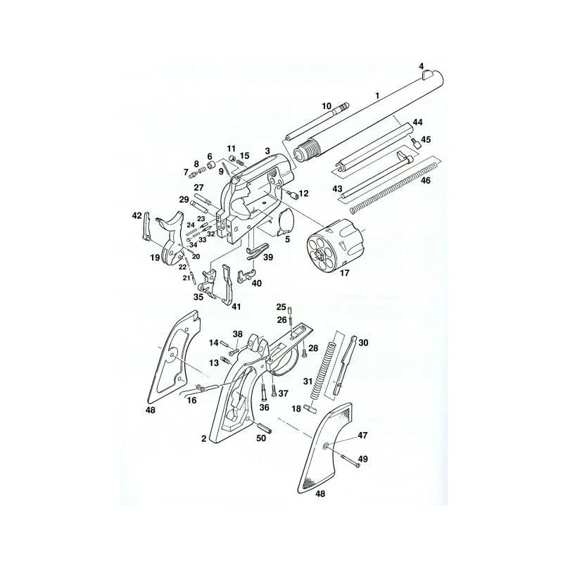 Ruger Vaquero Exploded View Drawing
