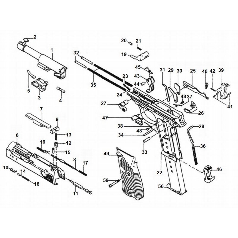 Walther P38 exploded view