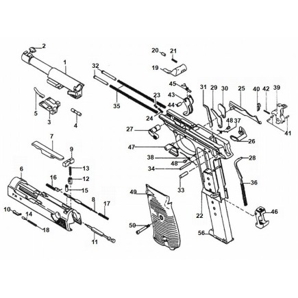 Walther P38 Explosionszeichnung