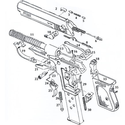 Walther PPK Explosionszeichnung